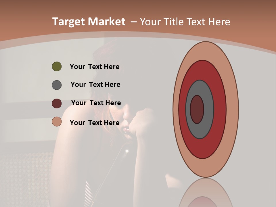 A Woman With Red Hair Is Sitting On The Floor PowerPoint Template