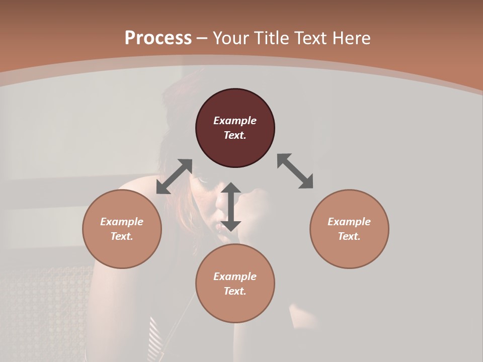 A Woman With Red Hair Is Sitting On The Floor PowerPoint Template