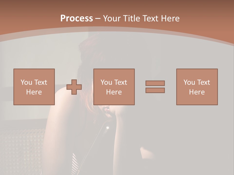 A Woman With Red Hair Is Sitting On The Floor PowerPoint Template