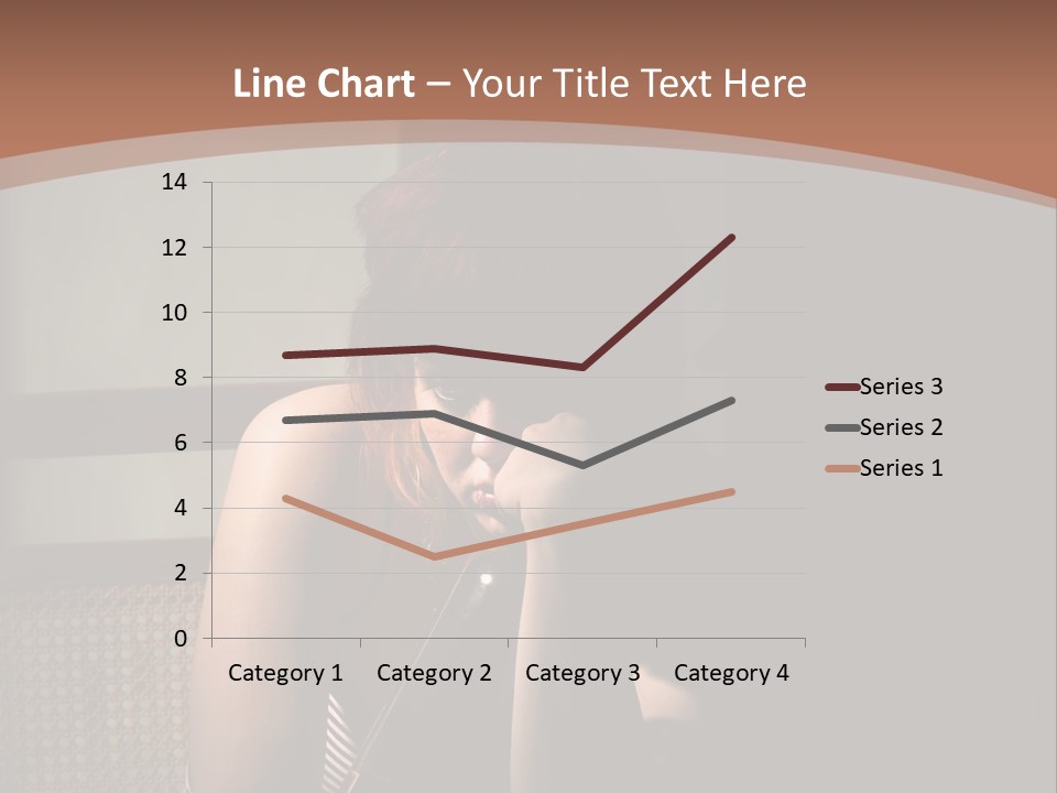 A Woman With Red Hair Is Sitting On The Floor PowerPoint Template