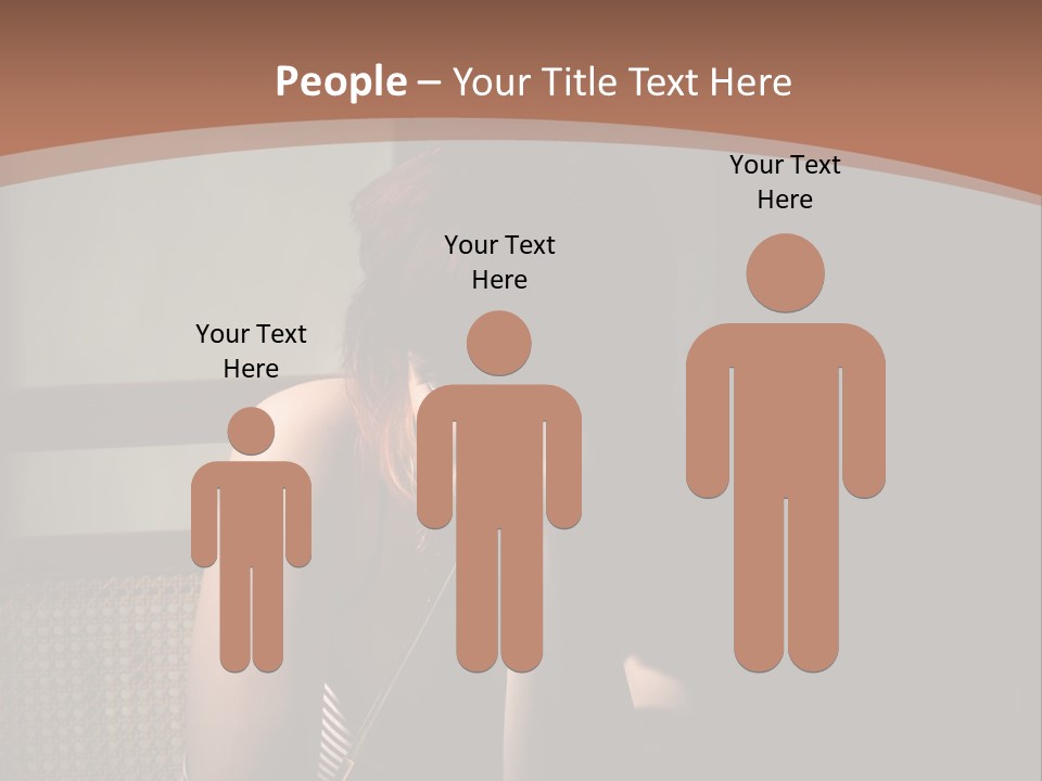 A Woman With Red Hair Is Sitting On The Floor PowerPoint Template