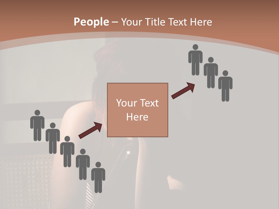 A Woman With Red Hair Is Sitting On The Floor PowerPoint Template