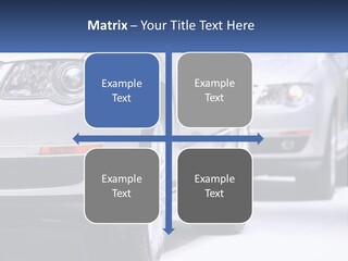 A Row Of White Cars In A Showroom PowerPoint Template