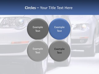 A Row Of White Cars In A Showroom PowerPoint Template