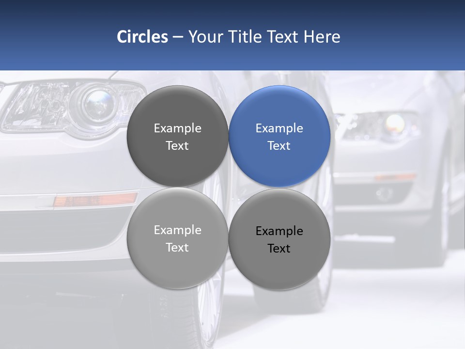 A Row Of White Cars In A Showroom PowerPoint Template