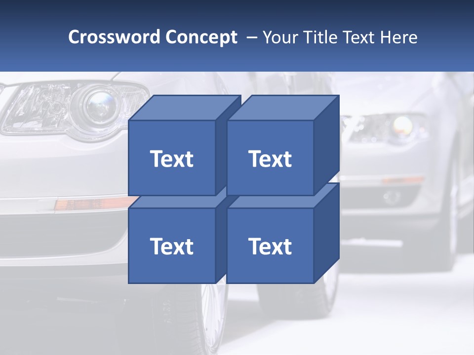 A Row Of White Cars In A Showroom PowerPoint Template