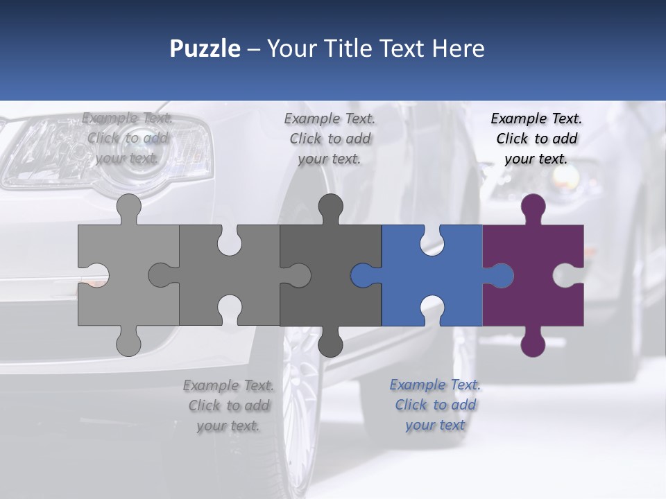 A Row Of White Cars In A Showroom PowerPoint Template