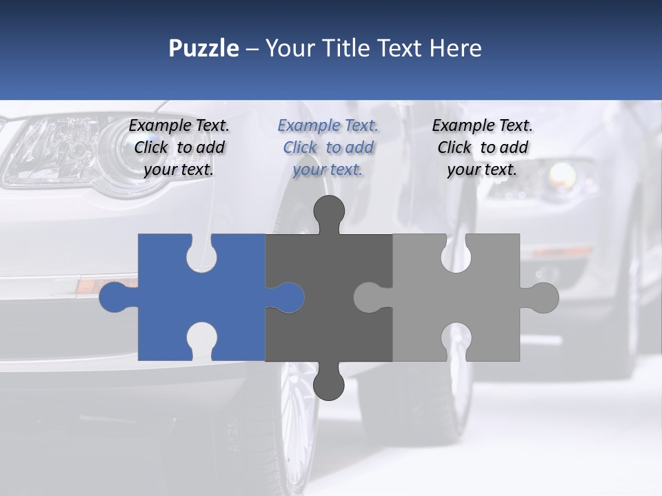 A Row Of White Cars In A Showroom PowerPoint Template