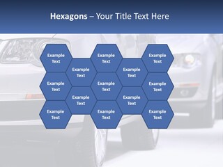 A Row Of White Cars In A Showroom PowerPoint Template
