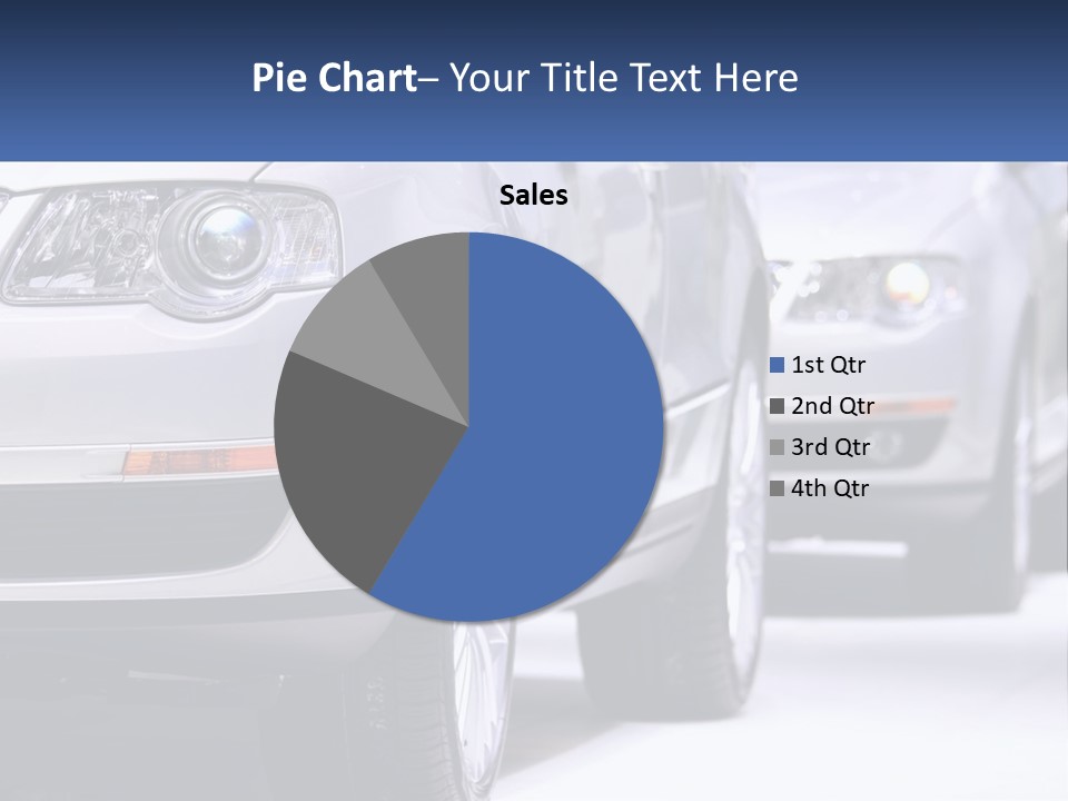 A Row Of White Cars In A Showroom PowerPoint Template