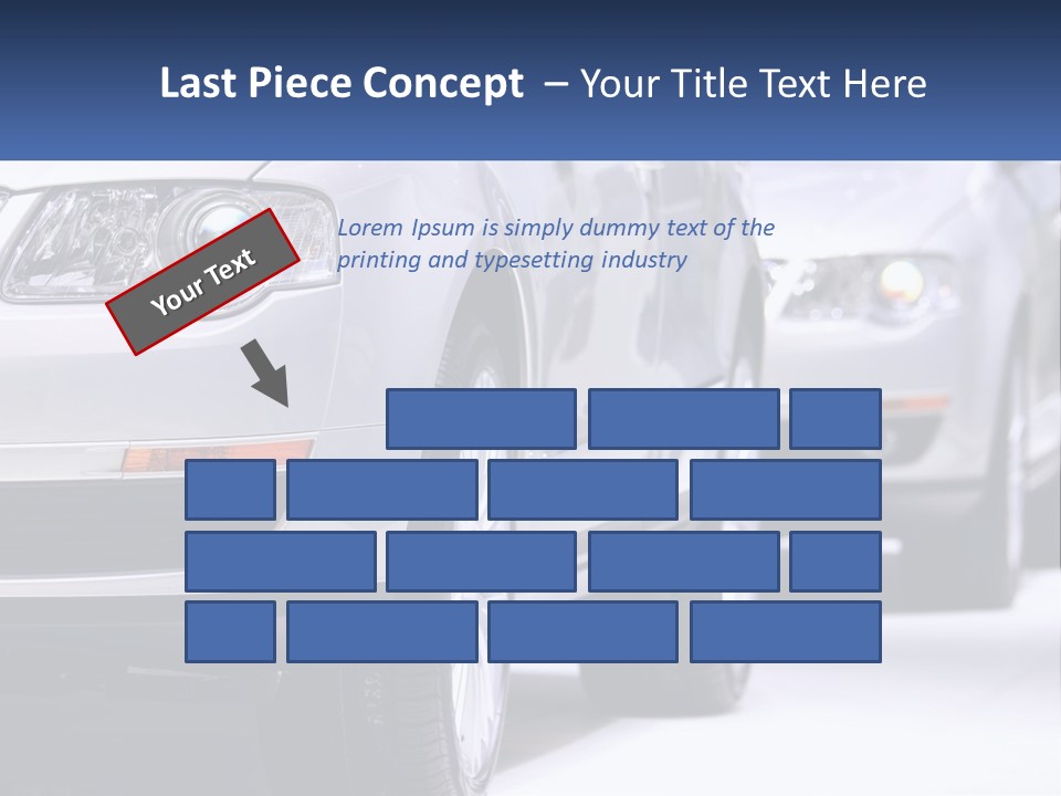 A Row Of White Cars In A Showroom PowerPoint Template