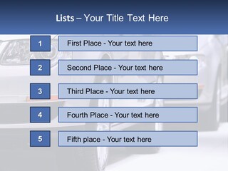 A Row Of White Cars In A Showroom PowerPoint Template