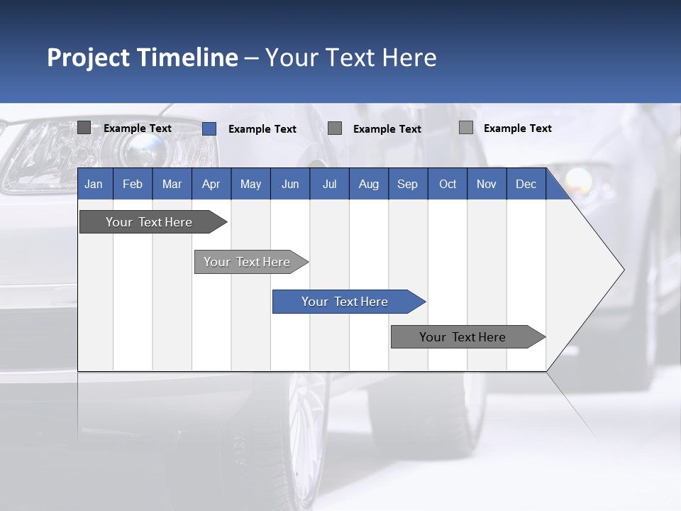 A Row Of White Cars In A Showroom PowerPoint Template