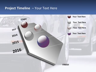 A Row Of White Cars In A Showroom PowerPoint Template