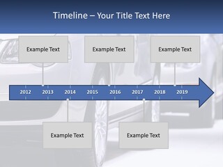 A Row Of White Cars In A Showroom PowerPoint Template