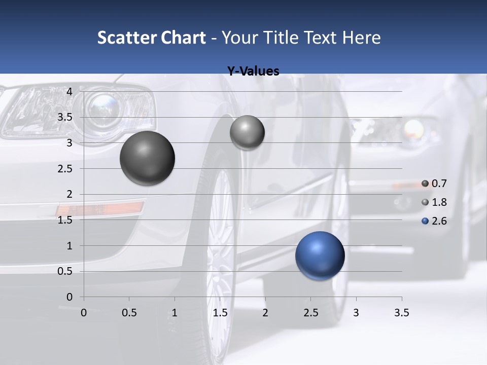 A Row Of White Cars In A Showroom PowerPoint Template