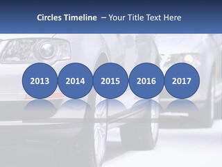 A Row Of White Cars In A Showroom PowerPoint Template
