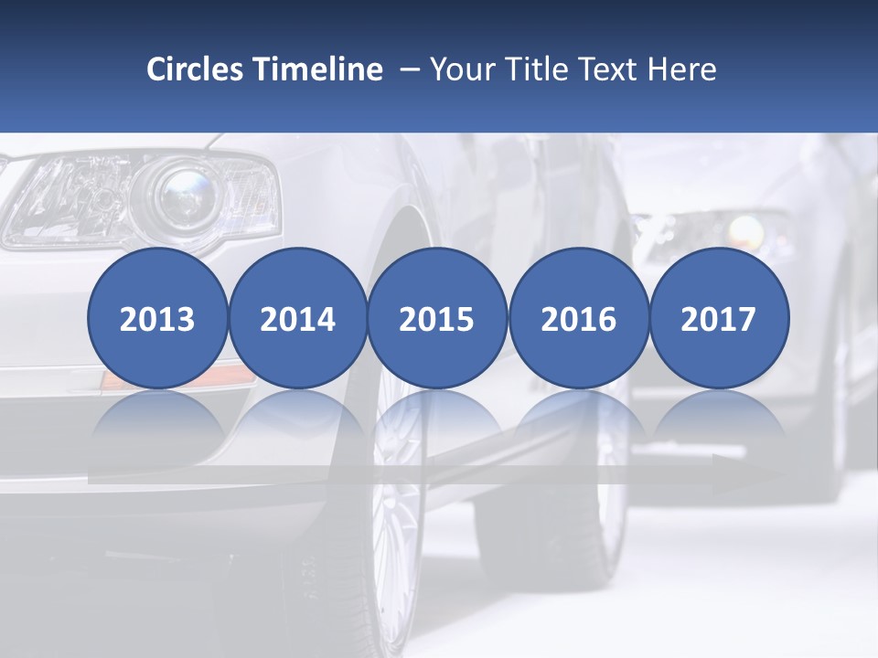 A Row Of White Cars In A Showroom PowerPoint Template