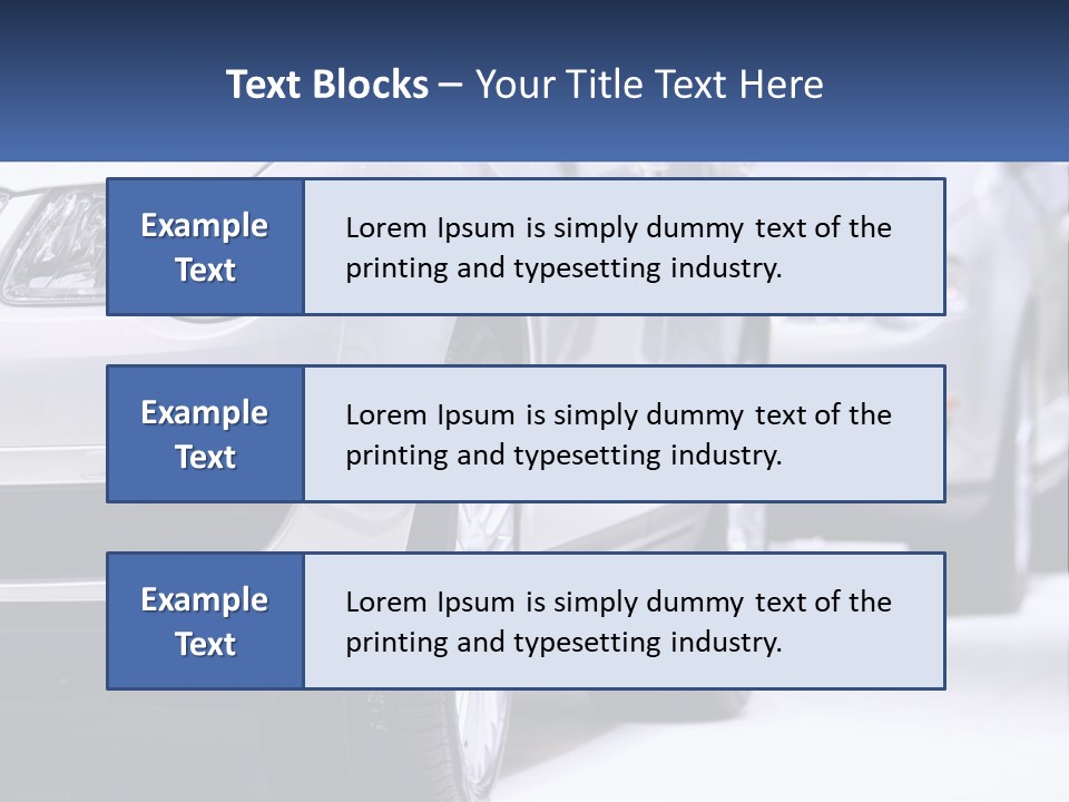 A Row Of White Cars In A Showroom PowerPoint Template