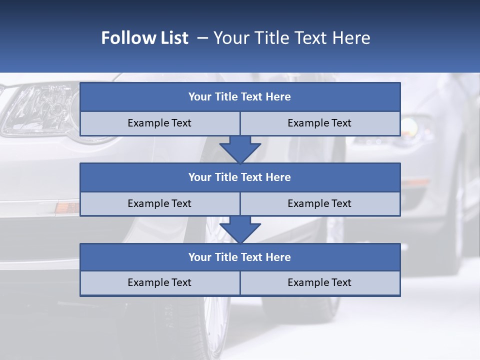 A Row Of White Cars In A Showroom PowerPoint Template