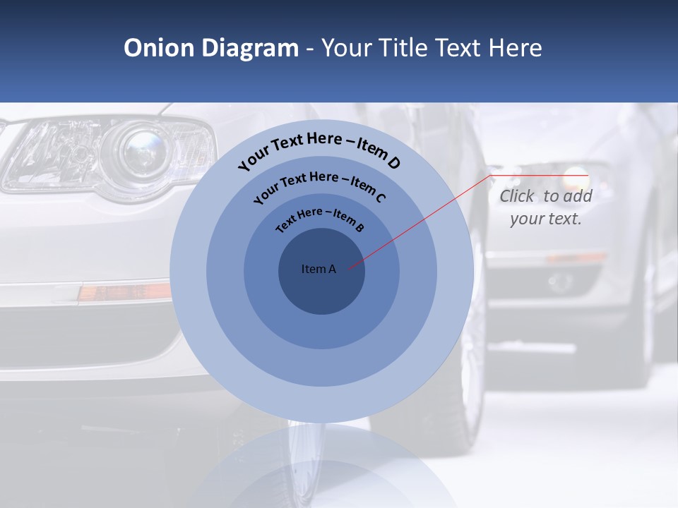 A Row Of White Cars In A Showroom PowerPoint Template