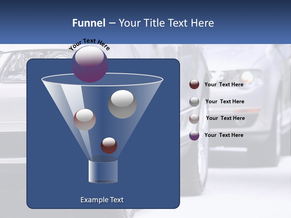 A Row Of White Cars In A Showroom PowerPoint Template