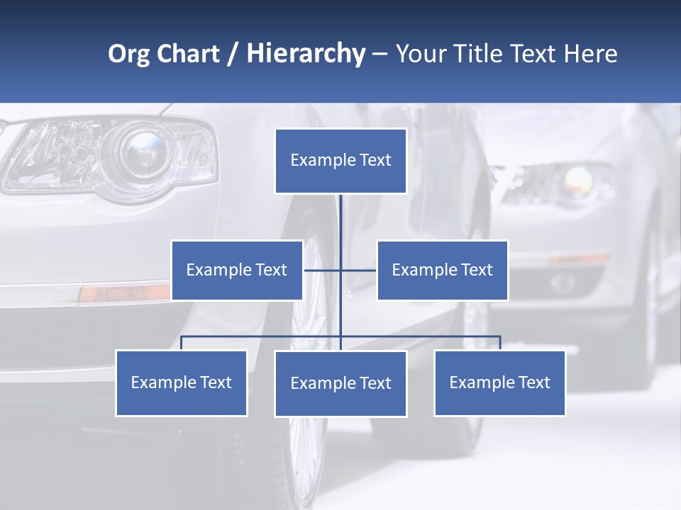A Row Of White Cars In A Showroom PowerPoint Template