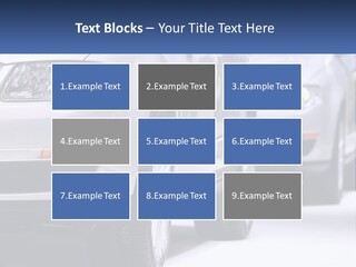 A Row Of White Cars In A Showroom PowerPoint Template