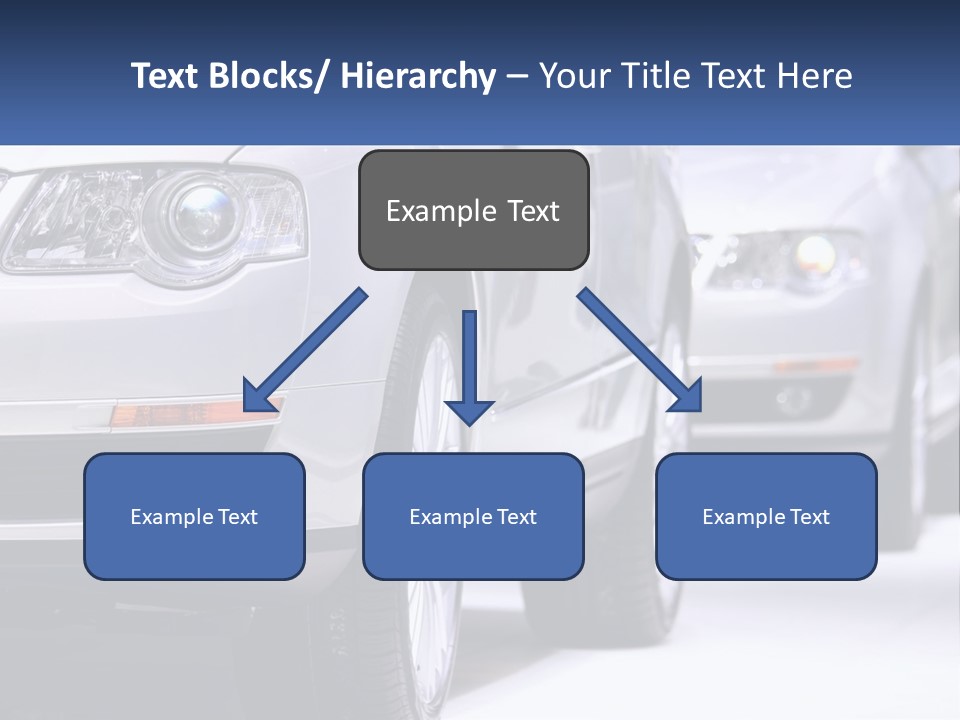 A Row Of White Cars In A Showroom PowerPoint Template