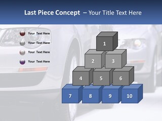 A Row Of White Cars In A Showroom PowerPoint Template