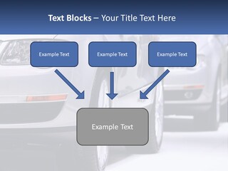 A Row Of White Cars In A Showroom PowerPoint Template