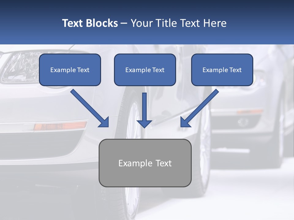 A Row Of White Cars In A Showroom PowerPoint Template
