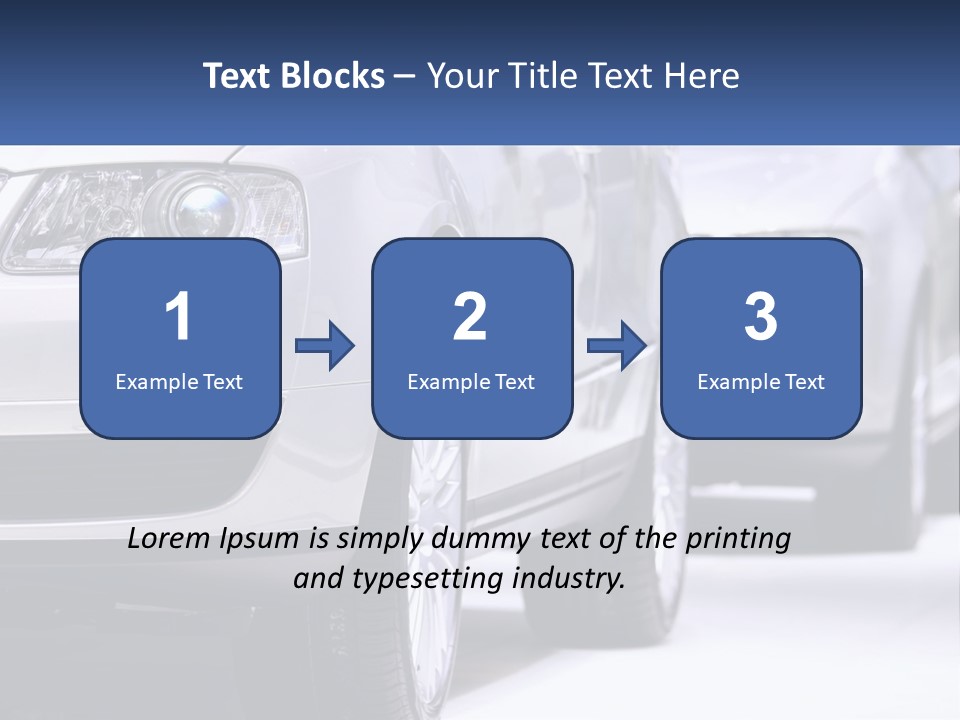 A Row Of White Cars In A Showroom PowerPoint Template