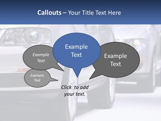 A Row Of White Cars In A Showroom PowerPoint Template