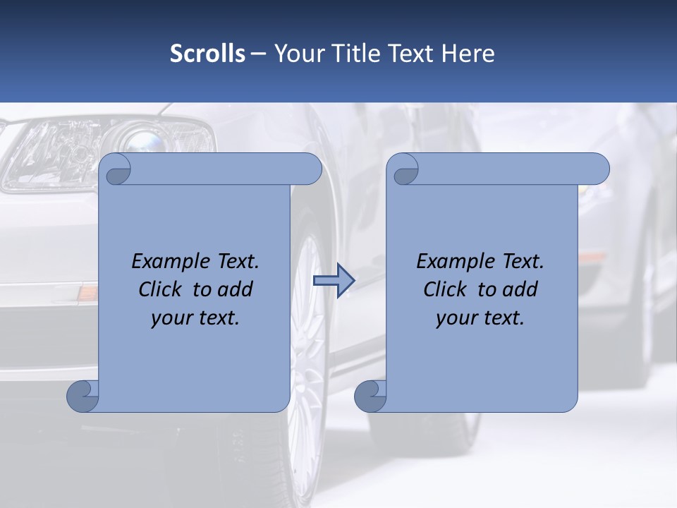 A Row Of White Cars In A Showroom PowerPoint Template