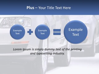 A Row Of White Cars In A Showroom PowerPoint Template