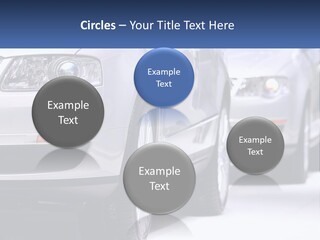 A Row Of White Cars In A Showroom PowerPoint Template