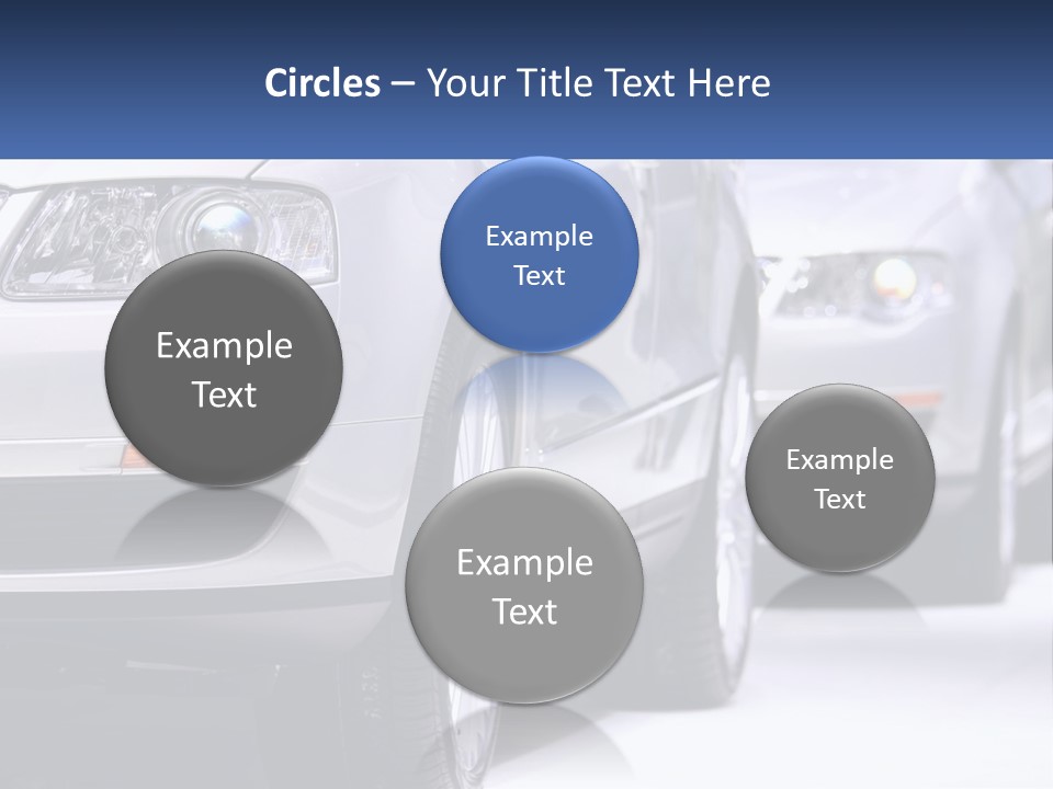 A Row Of White Cars In A Showroom PowerPoint Template
