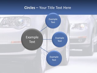 A Row Of White Cars In A Showroom PowerPoint Template