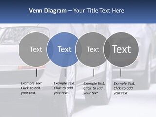 A Row Of White Cars In A Showroom PowerPoint Template