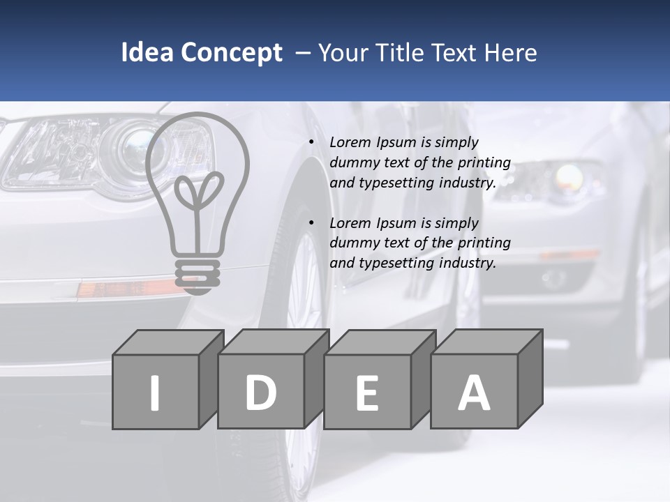 A Row Of White Cars In A Showroom PowerPoint Template