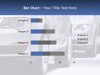 A Row Of White Cars In A Showroom PowerPoint Template