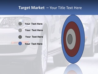 A Row Of White Cars In A Showroom PowerPoint Template