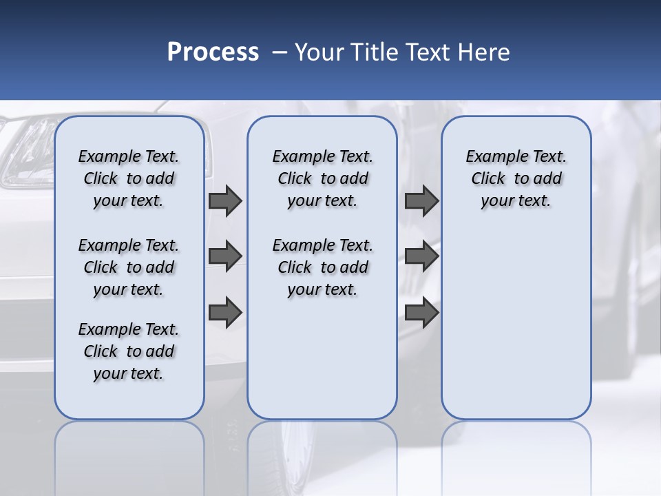 A Row Of White Cars In A Showroom PowerPoint Template