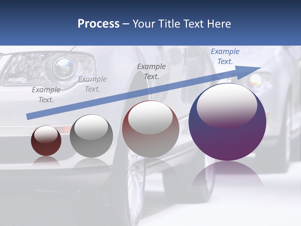 A Row Of White Cars In A Showroom PowerPoint Template