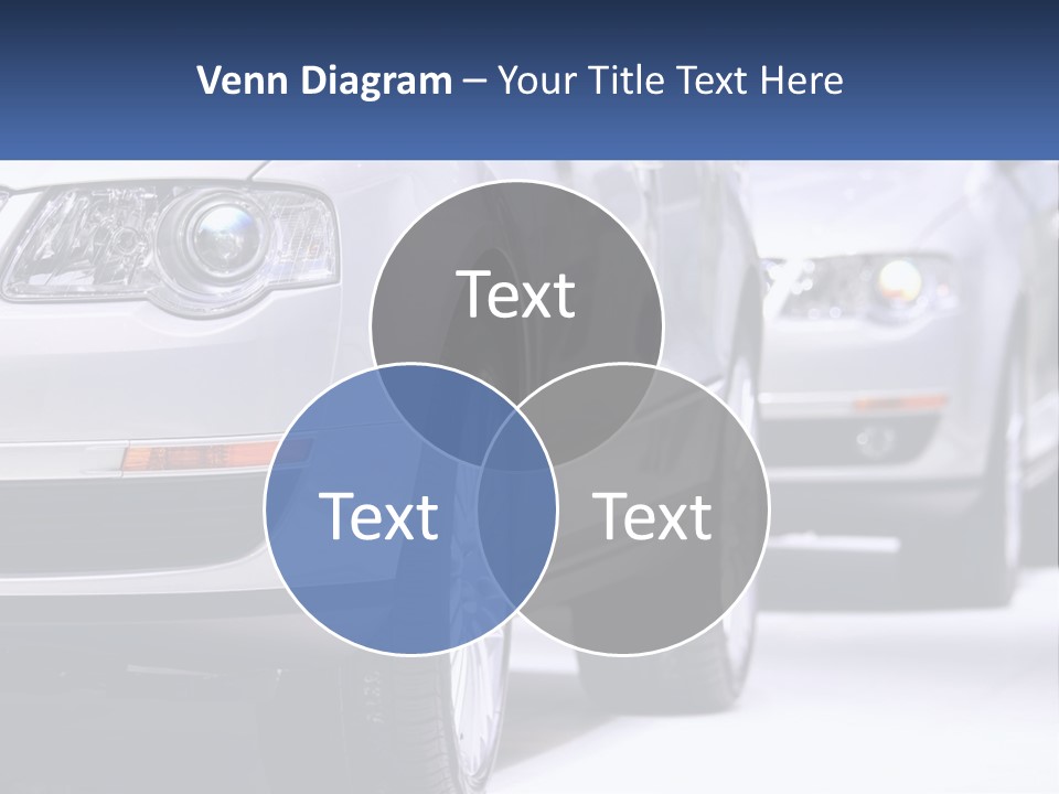 A Row Of White Cars In A Showroom PowerPoint Template