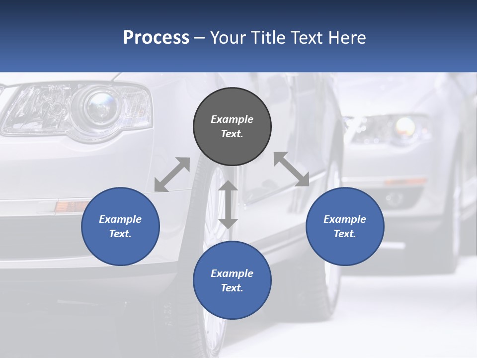 A Row Of White Cars In A Showroom PowerPoint Template