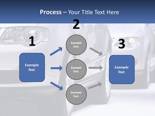 A Row Of White Cars In A Showroom PowerPoint Template
