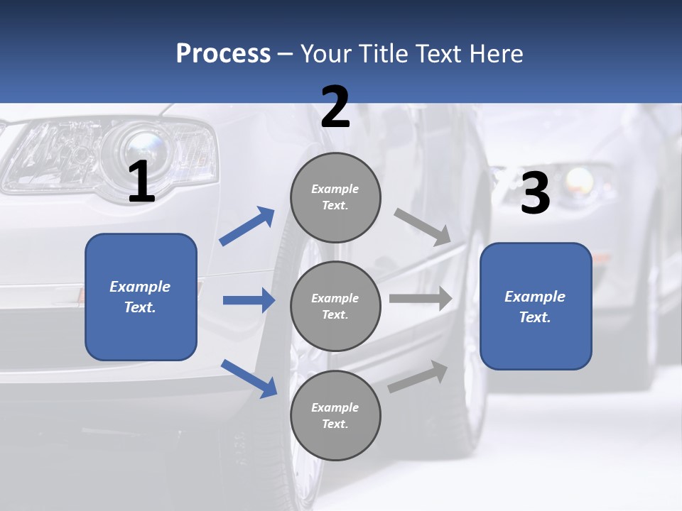 A Row Of White Cars In A Showroom PowerPoint Template