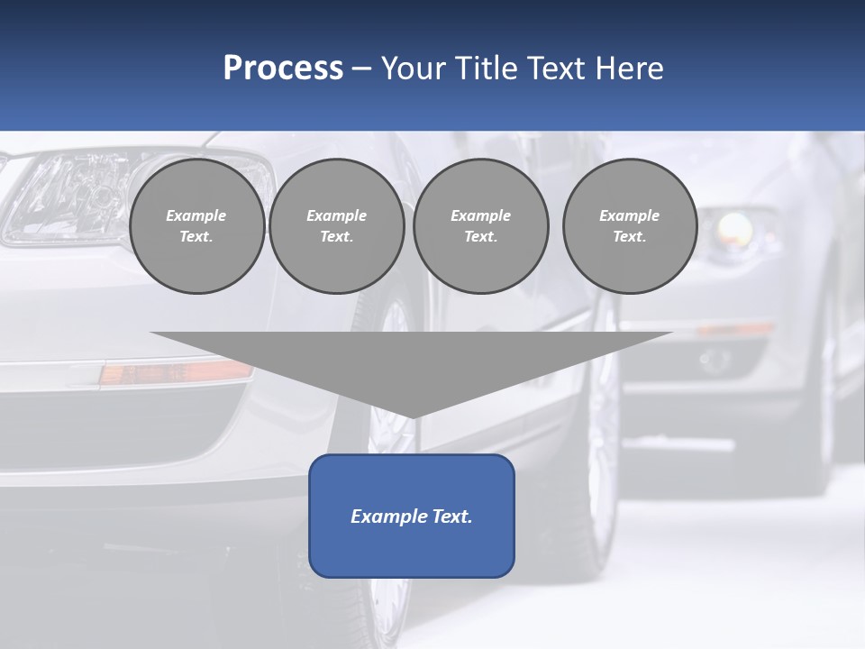 A Row Of White Cars In A Showroom PowerPoint Template
